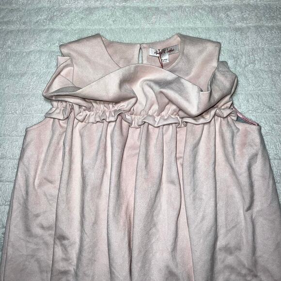 NWT Amelie et Sophie Light Pink Sleeveless Shift Dress with Ruffle Front - Picture 4 of 11